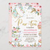 Whimsical Floral Par-Tee Party Geburtstag Einladung (Vorne/Hinten)