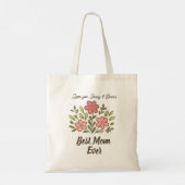 Whimsical Floral Personalized Best Mom Tote Bag Tragetasche (Rückseite)