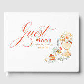 Whimsical Floral Quirky Hand Drawn Fall Wedding Gästebuch (Vorderseite)