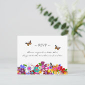 Whimsical Floral Reply Cards RSVP Karte (Stehend Vorderseite)