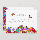 Whimsical Floral Reply Cards RSVP Karte (Vorne/Hinten)