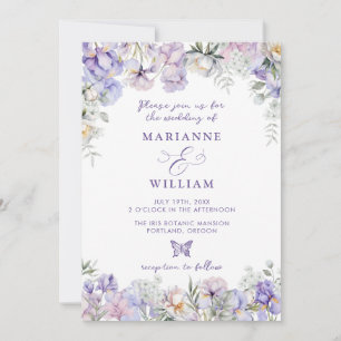 Whimsical Floral Romantic Garden Wedding Einladung