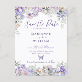 Whimsical Floral Romantic Wedding Save the Date Postkarte