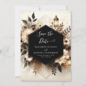 Whimsical Floral Rustic Wedding Save The Date (Vorderseite)