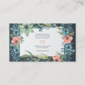Whimsical Floral Salmon Blue Green Wedding Begleitkarte (Vorderseite)
