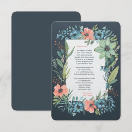 Whimsical Floral Salmon Blue Green Wedding Dankeskarte