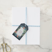 Whimsical Floral Salmon Blue Green Wedding Geschenkanhänger (Mit Garn)