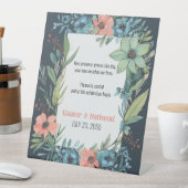 Whimsical Floral Salmon Blue Green Wedding Sockelschild (In Situ)