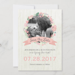 Whimsical Floral Save the Date Fotokarte