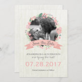 Whimsical Floral Save the Date Fotokarte (Vorne/Hinten)