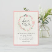 Whimsical Floral Save the Date Wedding Card (Stehend Vorderseite)