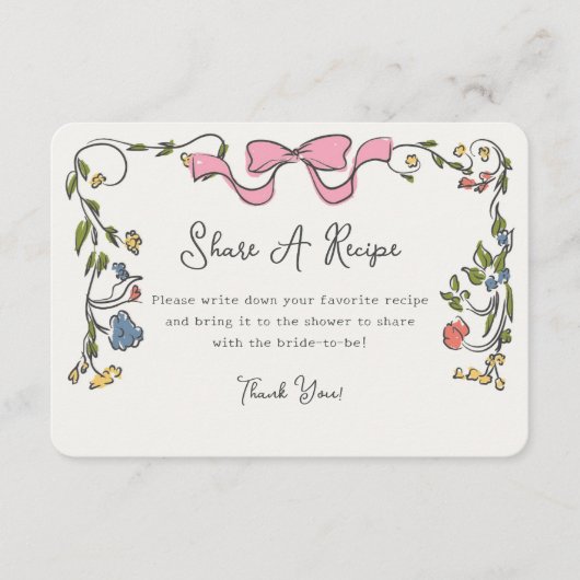Whimsical Floral Share A Recia Einladung einfügen (Vorderseite)