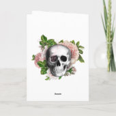 Whimsical Floral Skeleton Gothic Wedding Vielen Da Dankeskarte (Rückseite)