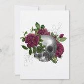 Whimsical Floral Skull Gothic Hochzeitseinladung Einladung (Rückseite)