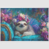 Whimsical Floral Sloth in Tutu Decoupage Seidenpapier (Vorderseite)