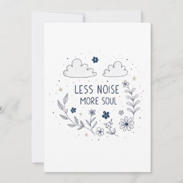 Whimsical Floral Soul Quote Line Art Feiertagskarte