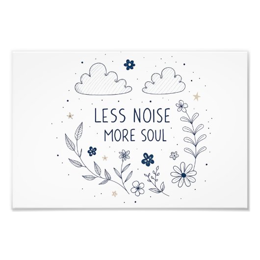 Whimsical Floral Soul Quote Line Art Fotodruck (Vorne)