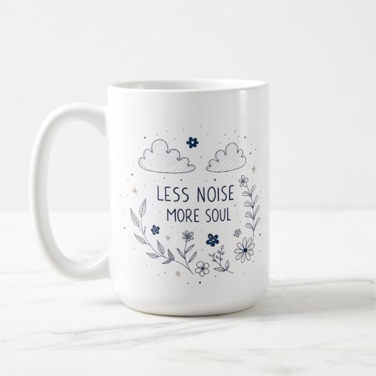 Whimsical Floral Soul Quote Line Art Kaffeetasse (Links)