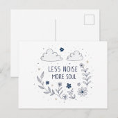 Whimsical Floral Soul Quote Line Art Postkarte (Vorne/Hinten)
