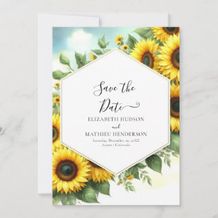 Whimsical Floral Sunflower Wedding Save The Date