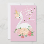 Whimsical Floral Swan Baby Dusche Einladung (Rückseite)