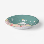 Whimsical Floral Swan Geburtstag Pappteller (Gewinkelt)