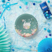 Whimsical Floral Swan Geburtstag Pappteller (Party)
