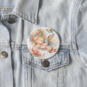 Whimsical Floral Sweet Dreams Schlafmädchen Button (Beispiel)