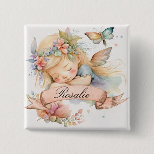 Whimsical Floral Sweet Dreams Schlafmädchen Button