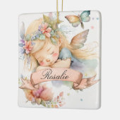 Whimsical Floral Sweet Dreams Schlafmädchen Keramikornament (Links)