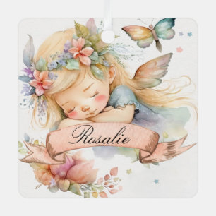Whimsical Floral Sweet Dreams Schlafmädchen Ornament Aus Metall