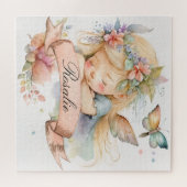 Whimsical Floral Sweet Dreams Schlafmädchen Puzzle (Horizontal)