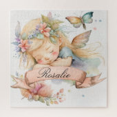 Whimsical Floral Sweet Dreams Schlafmädchen Puzzle (Vertikal)