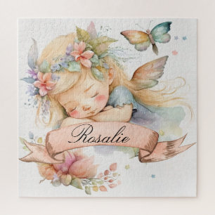Whimsical Floral Sweet Dreams Schlafmädchen Puzzle