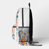 Whimsical Floral Swirl Backpack Bedruckter Rucksack (Rechts)