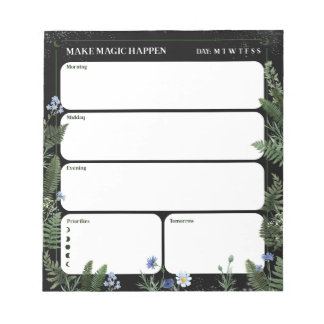 Whimsical Floral Terminkalender Notizblock
