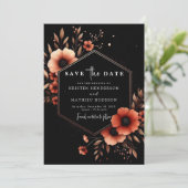Whimsical Floral Terracotta Wedding Save The Date (Stehend Vorderseite)