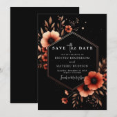 Whimsical Floral Terracotta Wedding Save The Date (Vorne/Hinten)