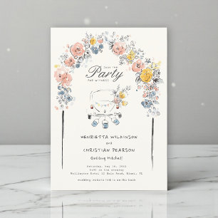 Whimsical Floral Torbogen Aquarell Hochzeit Alles- Einladung
