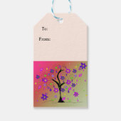 Whimsical Floral Tree Geschenkanhänger (Vorderseite)