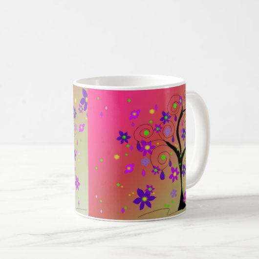 Whimsical Floral Tree Kaffeetasse (VorderseiteRechts)