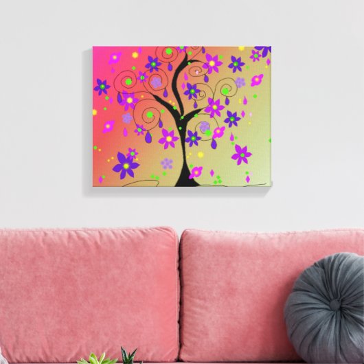 Whimsical Floral Tree Leinwanddruck (Insitu (Wohnzimmer))