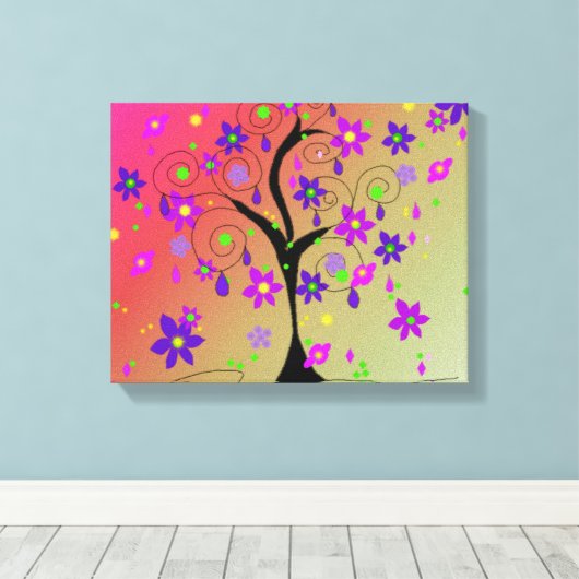 Whimsical Floral Tree Leinwanddruck (Insitu (Holzboden))