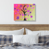 Whimsical Floral Tree Leinwanddruck (Insitu (Schlafzimmer))