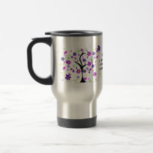 Whimsical Floral Tree mit Lehrer-Sprichwort Reisebecher