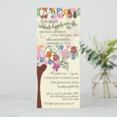 Whimsical Floral Tree Post Wedding Party Einladung (Stehend Vorderseite)