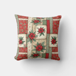 Whimsical Floral Vintage Weihnachtsdecke Muster Kissen