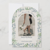 Whimsical Floral Watercolor Photo Save the Date Einladung (Vorderseite)