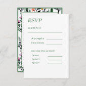 Whimsical Floral Watercolor Wedding RSVP Karte (Vorne/Hinten)