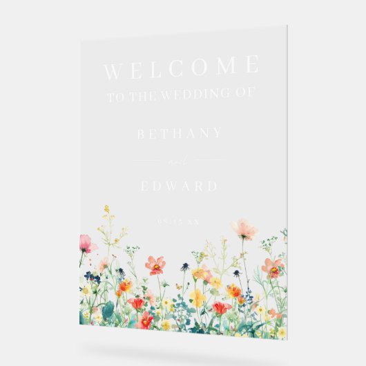 Whimsical Floral Wedding Acrylschild (Winkel)